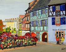 'Colmar in France 1' - Acrylic on paper (unframed) (51 x 40 cms)